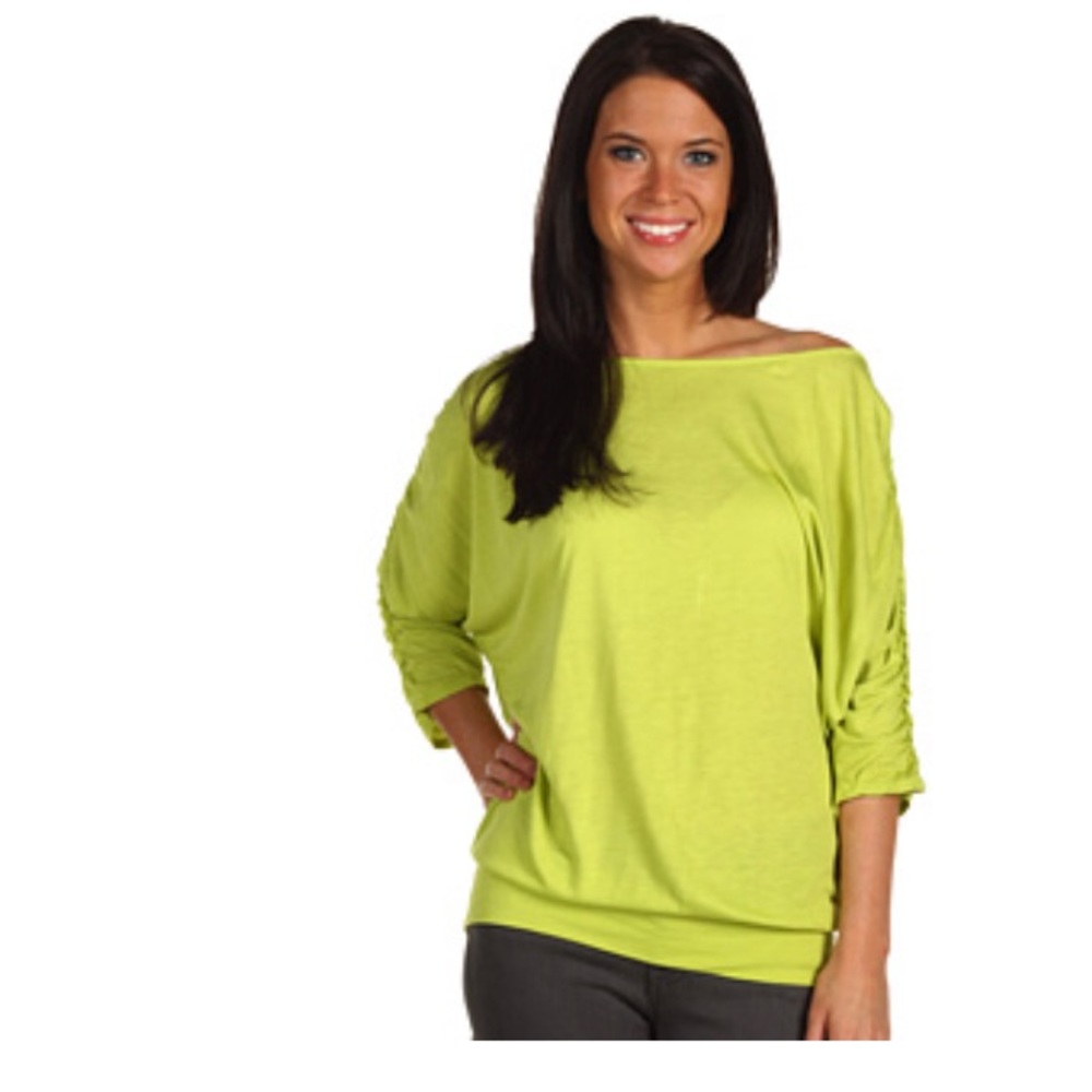 Joan Vass Rouched Sleeve Top xl